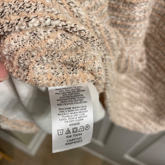 Loft Pink and Cream Sweater with Decorative Back, Size XL - Picture 4 of 6